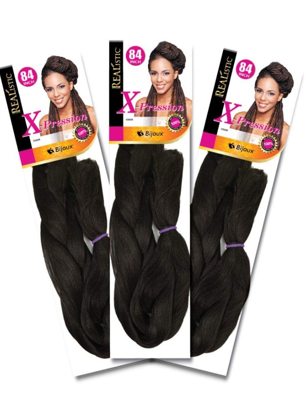 X-Pression Bijoux Realistic 84" Braiding Hair 4 Packs #2